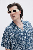 Blue Shirt with 'Le Bel Été' print, a stylish collaboration by Edith Carron.