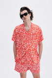 Red Shirt with 'Le Bel Été' print, a stylish collaboration by Edith Carron.