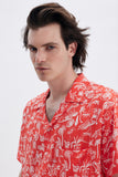 Red Shirt with 'Le Bel Été' print, a stylish collaboration by Edith Carron.