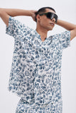 White Shirt with 'Le Bel Été' print, a stylish collaboration by Edith Carron.