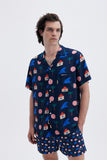 Blue La Plage print, a stylish collaboration by Matías Larraín.