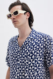 Blue Shirt with 'Molinos' print, a stylish collaboration by Álvaro Picardo.