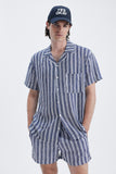 Blue Shirt with 'Trazos' print, a stylish collaboration by Álvaro Piccardo.