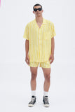 Yellow Shirt with 'Trazos' print, a stylish collaboration by Álvaro Piccardo.