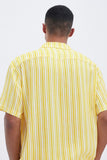 Yellow Shirt with 'Trazos' print, a stylish collaboration by Álvaro Piccardo.