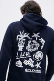 Blue Hoodie with 'Le Bel Été' print, a stylish collaboration by Edith Carron.