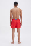 Red Swim Shorts Plain Color