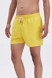Yelllow Swim Shorts Plain Color