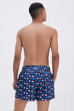 Blue Swim Shorts with 'La Plage' print, a stylish collaboration by Matías Larrain.