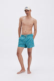Light Blue Swim Shorts with 'Lucky Charms' print, a stylish collaboration by Mary Matson.