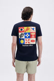 Blue Iconic Tee with 'Joie de Vivre' print, a stylish collaboration by Alice Hoffmann.